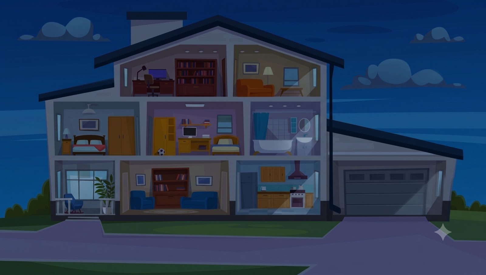Casa DomeSys de noche